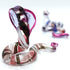 2 Red White Snake/Cobra Miniature Figurines Animals Hand Blown Glass Art Collectible Gift Decorate...