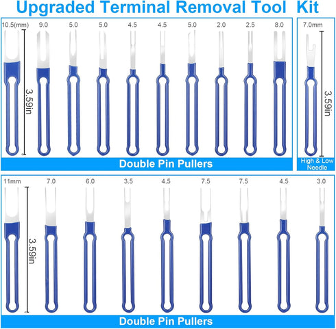 41Pcs Terminal Removal Tool Kit, Upgraded Blue Pin Removal Tool Kit, Electrical Connector Pin Removal Tool Kit, Pin Extractor Tool Set, Wire Termi...
