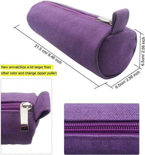 Enyuwlcm Heavy Canvas Stationery Stylish Simple Pencil Bag and Durable Compact Zipper Pencil Case Pouch 1 Pack Purple...