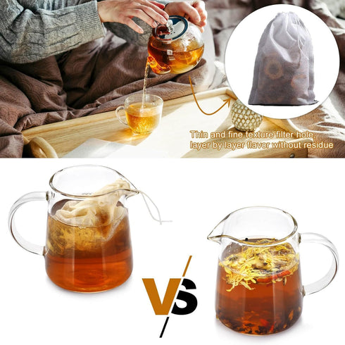 300 Pcs Tea Filter Bags, Disposable Tea Filter Bags for Loose Leaf Tea from Safe Natural Materials, Bring Tea Spoon,Empty Tea Bags Suitable for Lo...