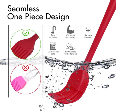 HOTEC Basting Brushes Silicone Heat Resistant Pastry Brushes Spread Oil Butter Sauce Marinades for BBQ Grill Barbecue Baking Kitchen Cooking BPA F...