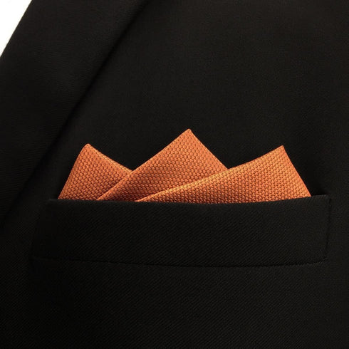 S&W SHLAX&WING Neckties for Men Wedding Tie and Cufflinks Orange Pumpkin Extra Long Matching Pocket Square...