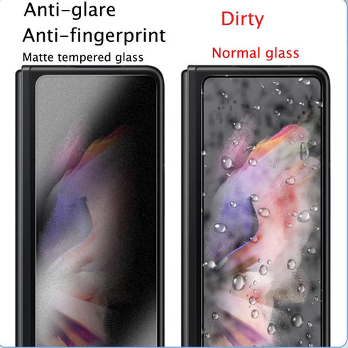 2 Pack Privacy Tempered Glass Matte Designed for Galaxy Z Fold 5/ Z Fold 4 Screen Protector, 2PCS Anti-peep Tempered Glass Film 9H Hardness Scratc...