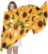 ALAZA Long Silk Like Scarf for Women Watercolor Sunflower Floral Yellow Large Head Wrap Stole...