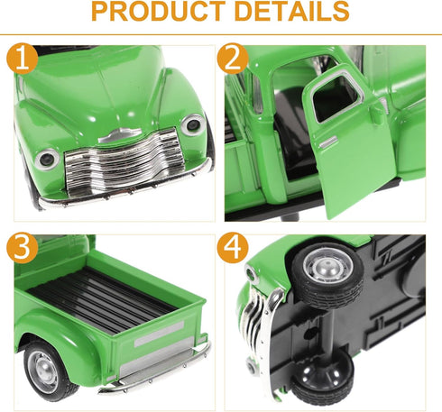 Toyvian Metal Classic Cars Model Die Cast Old Pickup Truck Figurine Alloy Vintage Collectible Toy Car Mini Car Photo Prop for Home Desk Cabinet Bo...