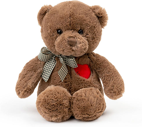 11.4” Small Teddy Bear with Heart Cute Brown Teddy Bear Stuffed Animals for Valentines Day Soft Bear Plushie Toy Stuffed Bear Plush Gifts for Girl...