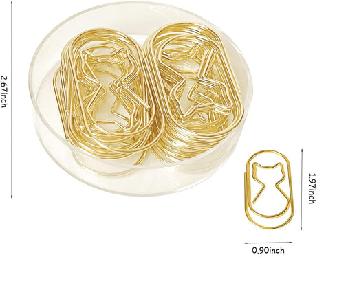 Gold Large Paper Clips,Jumbo Wide Cat 2inch 20pcs Fat Paperclips Non Skid Smooth Wire Rustproof clips for School Office Home...