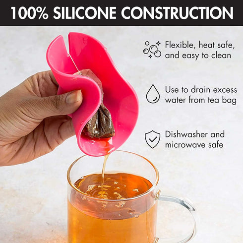 Primula Tea Bag Buddy, Silicone Tea Bag Holder & Squeezer, Easy to Use, Mess Free, Dishwasher Safe, Pink...