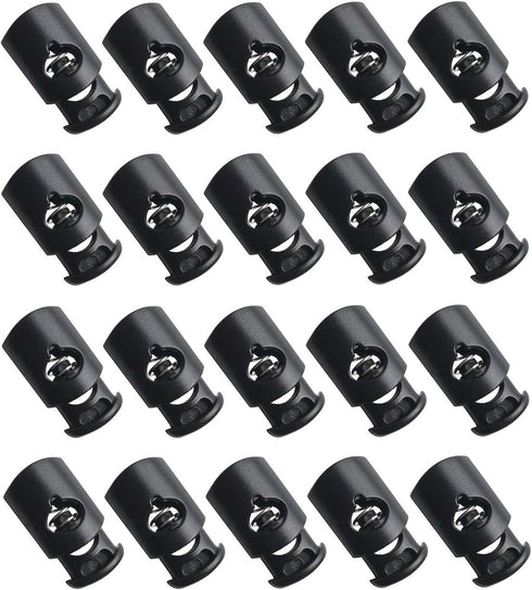 30 Pcs Plastic Drawstring Toggle Spring Stop Single Hole String Cord Locks for Lanyard, Luggage, Clothing, Backpack, Sportwear, Shoelace, Tent...