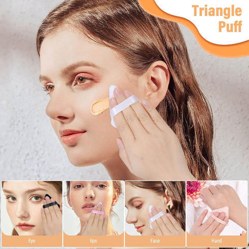 20pcs Triangle Powder Puff, Setting Powder Puff for Make Up, Face Puff Pads for Loose Powder and Press Powder, Makeup Sponge Powder Applicator for...