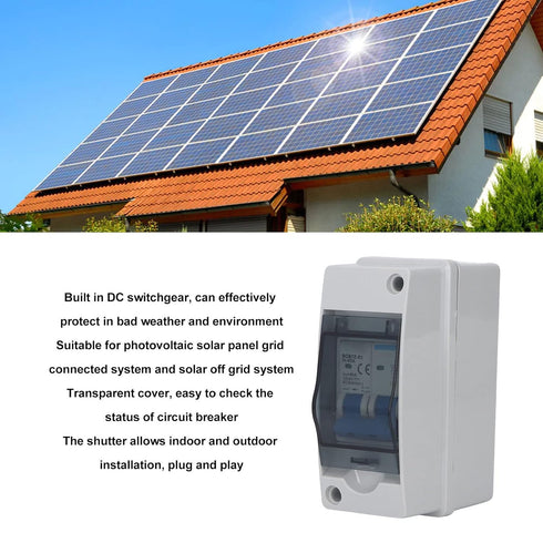 Disconnect Switch, IP65 Waterproof DC Disconnect Switch 40A Protective Transparent Cover Miniature Circuit Breaker with Distribution Box 1000V for...