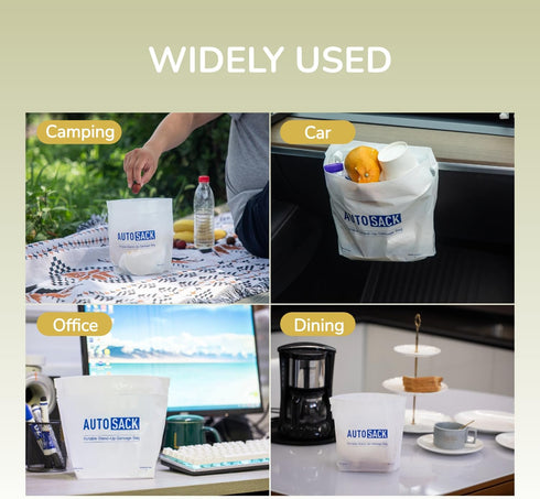 50 Bags AUTOSACK Portable Car Trash Bags, Self-Adhesive and Stand-up Disposable Trash Bags for Car, Kitchen, Office and Outdoor...