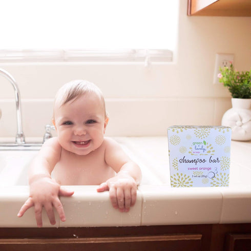Sweet Orange Baby and Kids Shampoo + Body Bar /// Gentle SLS, Sulfate, and Paraben free hair and body wash for babies and kids...