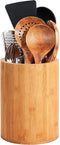 Bamboo Utensil Holder, Large Utensil Holders for Kitchen Counter, Bamboo Spoon and Chopstick Holder for Kitchen Decor, Flatware and Spatula Storag...