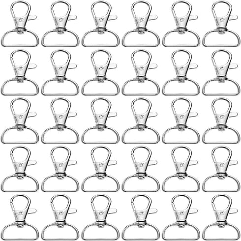 Swivel Clasp Swivel Snap Hooks Trigger Clips 1 Inch D Rings Metal Lobster Claw Clasps 40 Pcs for Making Snap Tabs, Keychain Hardware, Purse Hardwa...