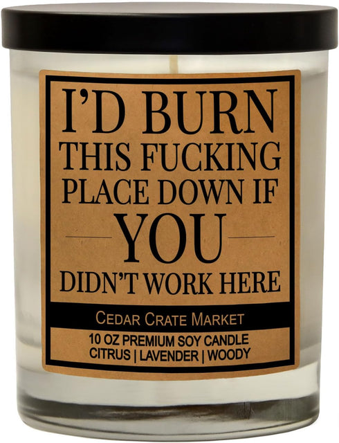 Funny Candle Gifts for Women, Men, Coworkers, Administrative Assistant, Boss Day, Promotions, Made in The USA, Presents for Best Friend Going Away...