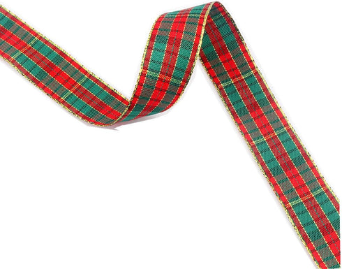 Christmas Checkered Plaid Ribbon 25 Yard Each Roll 100% Polyester Woven Edge Gingham Ribbon for Christmas Crafts, Gift Wrapping (Special design 1 ...