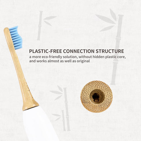 Bamboo Electric Toothbrush Heads, Plant-Based Soft Bristles Electric Toothbrush Replacement Heads, Compatible with Philips Sonicare (Mix and Match...