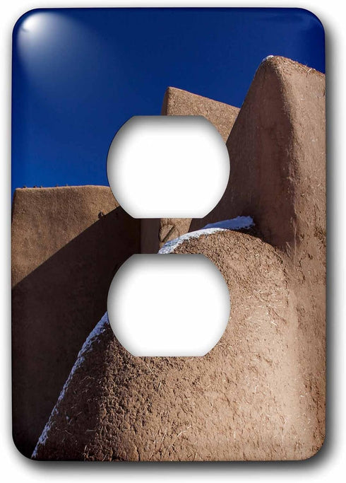 3dRose lsp_208325_6 Rancho Taos, New Mexico, USA St Francis de Asis Church 2 Plug Outlet Cover...