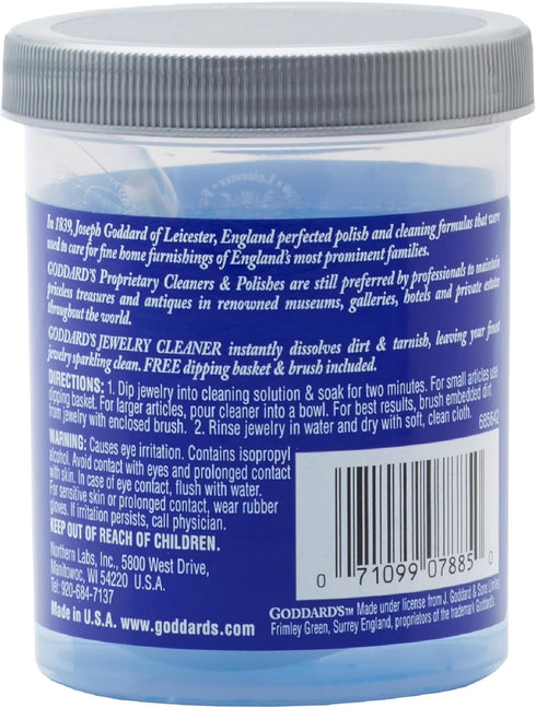 Goddard's Jewelry Cleaner, Tarnish Remover, Cleaning Solution for Silver, Gold, Diamond, Gemstone Jewelry, Ammonia Free, Includes Brush & Basket, ...