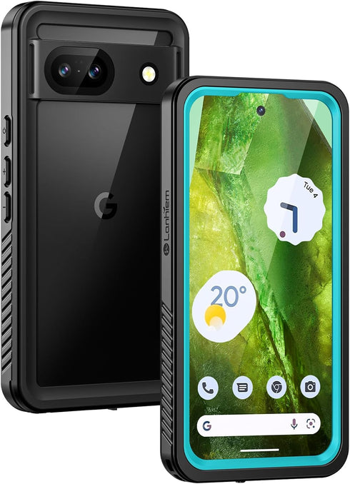 Lanhiem for Pixel 8a Case, IP68 Waterproof Dustproof, Built-in Screen Protector, Rugged Full Body Shockproof Phone Case for Google 8a, Aloe Teal...