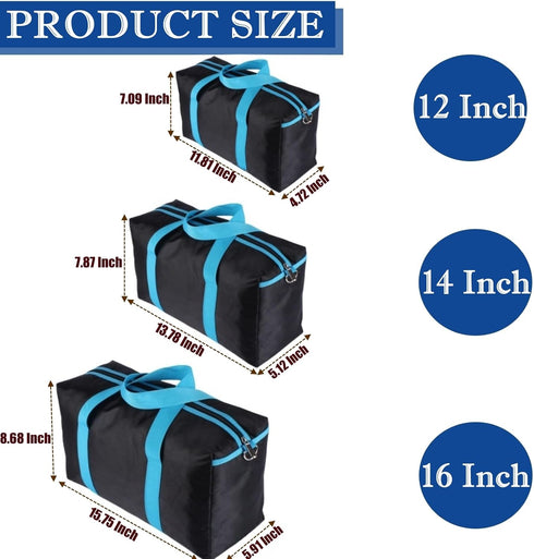 Wide Mouth Tool Bag, Heavy Duty Tool Bag for Men, High Capacity Tool Tote Bag for Electricians, Multipurpose Power Tool Bag Organizer for Mechanic...