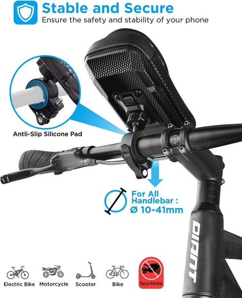 whale fall 360°Rotatable Bike Phone Holder Waterproof, Newest Bike Phone Mount Bike ?Handlebar Bag Bike Accessories Motorcycle Electric Bike Cell ...