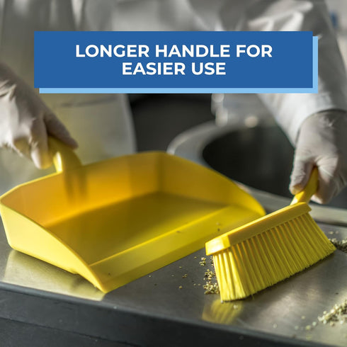 Vikan 45894 Bench Cleaning Brush, Polypropylene/Polyester Medium Bristle Dustpan Brush & Sweeper, 14 Inch, Red...