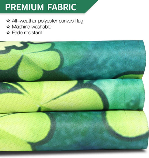 Anley Double Sided Premium Garden Flag, Happy St. Patrick's Day Green Hat with Clover Decorative Garden Flags for Home Decor - Weather Resistant &...