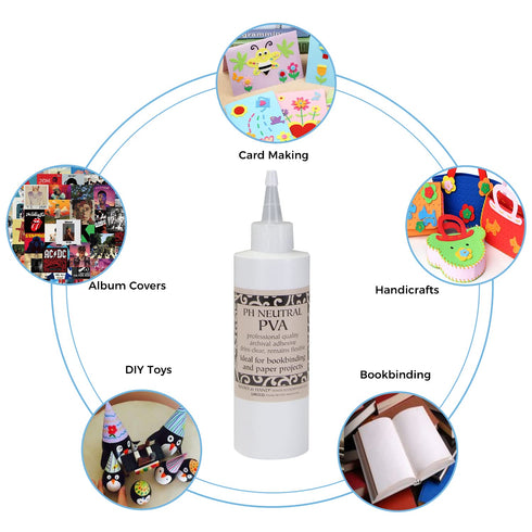 PH Neutral PVA Adhesive, Archival Quality and Acid-Free, Dries Clear - 8 Ounce...