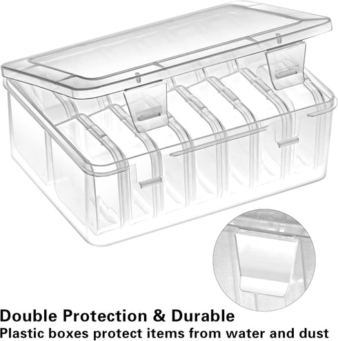 Mathtoxyz Small Bead Organizers, 30 Pieces Plastic Storage Cases Mini Clear Bead Storage Containers Transparent Boxes with Hinged Lid and Rectangl...