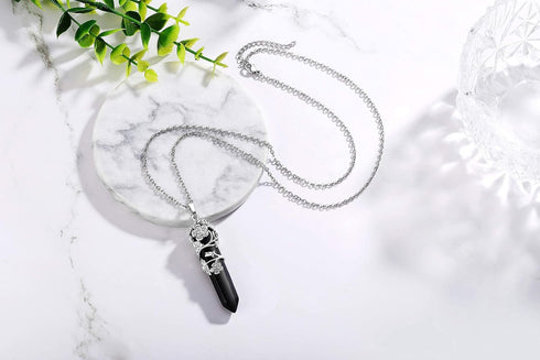 XIANNVXI Crystal Necklace Flower Wrapped Point Pendant Necklaces Reiki Healing Crystals Stone Necklaces Gemstone Quartz Jewelry for Women...
