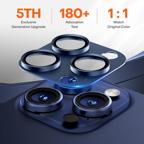 2 Pack Camera Lens Protector for iPhone 15 Pro Max/iPhone 15 Pro/iPhone 14 Pro Max/iPhone 14 Pro, Aluminum Alloy Sapphire Glass Camera Cover Scree...