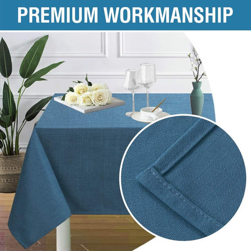 H.VERSAILTEX Linen Textured Table Cloths 60 x 104 Inch Premium Solid Tablecloth Spill-Proof Waterproof Table Cover for Dining Buffet Feature Extra...