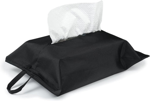 kakaforsa Black Toilet Paper Holder Travel Napkin Holder Reusable Tissue Holder Cloth Tissue Box Cloth Cover Hang Paper Towel Holder Tissue Box Co...