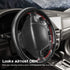Universal Leather Car Steering Wheel Cover, Stitch On Wrap (Size M4, Gray)...