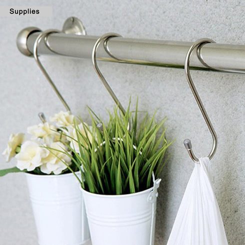 10 Pack Heavy Duty S Hooks Black S Shaped Hooks Hanging Hangers Hooks for Kitchen, Bathroom, Bedroom and Office: Pan, Pot, Coat, Bag, Plants(10 Pa...