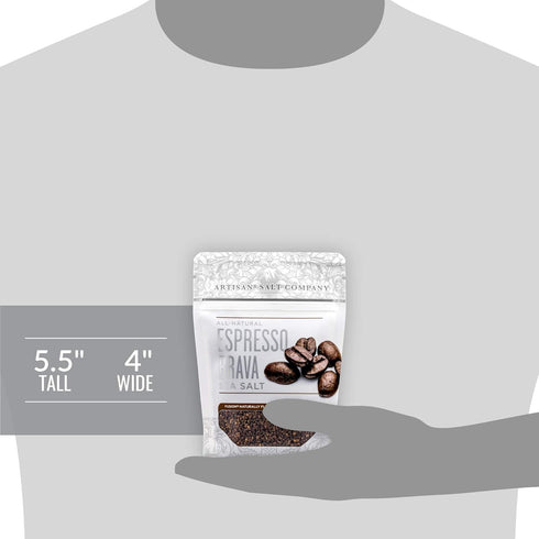Artisan Salt Company Fusion Naturally Flavored Espresso Brava Sea Salt, Zip-Top Pouch, 3.5 Ounce...