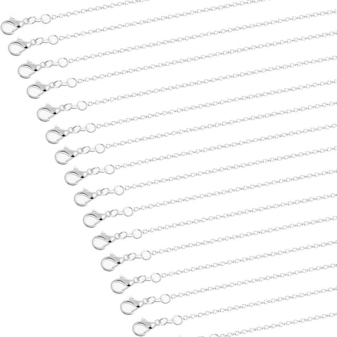 36 Pack Chain Necklace Bulk for Jewelry Making, Cridoz Necklace Jewelry Chains Silver Plated Necklace Chains for Necklace Jewelry Making, 1.2 mm (...