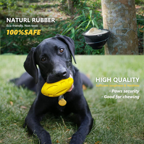 Squeaky Dog Toys for Aggressive Chewers: Rubber Puppy Chew Ball with Squeaker, almost Indestructible and Durable Pet Toy for Medium and Large Bree...