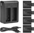 D&F Dual Battery Charger with 4 Pack Replacement Battery 3.7V 900mAh Li-ion Compatible with SJCAM SJ4000 SJ5000 SJ6000 M10 Action Camera...