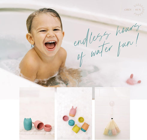 Grey+Sun | Bath Toys for Toddlers 1-3, Silicone Baby Toys, Baby Pool Toys 12-18, Bath Toys Toddlers 2-4...