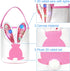 Easter Bunny Baskets with Lights for Baby Girls,Large Pink Kids Easter Bucket Tote with Light up Rabbit Ears for Spring Egg Hunts Party Storage...