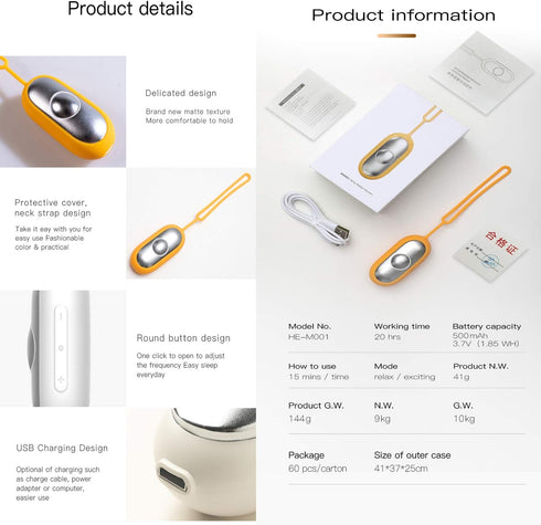 Brain Massage Adjust Heart Rate,Headache Focus Attention,Small and Easy to Carry,Improve Deep Sleep (Yellow)...