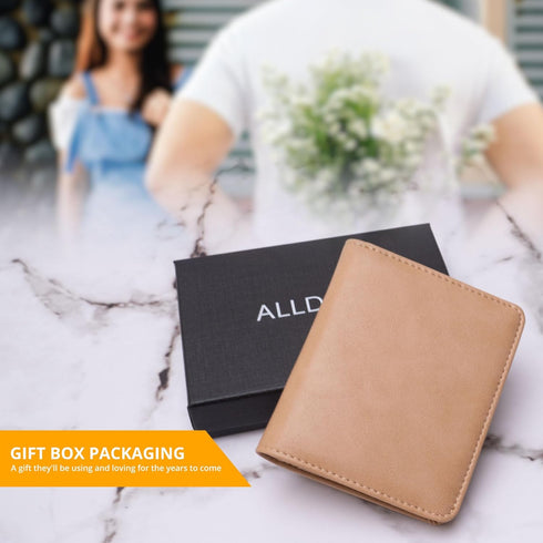 Alldaily Small RFID Wallet for Women Slim Compact Bifold Pocket Ladies Travel Mini Purse (Apricot)...