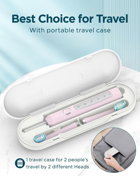 M5 Sonic Electric Toothbrush for Adults - Rechargeable Electric Toothbrushes with 8 Heads & Travel Case, Power Electric Toothbrush with Holder, 3 ...
