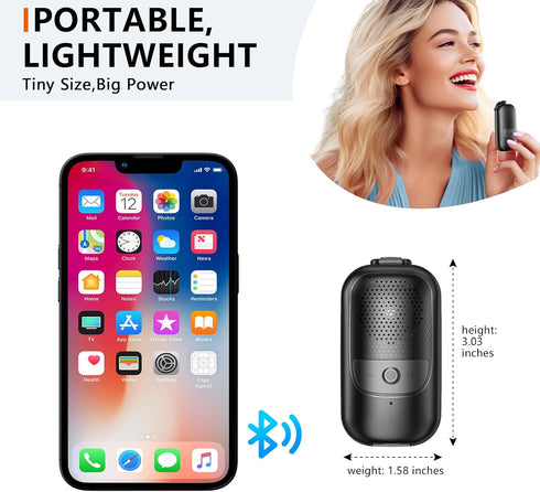 Portable Bluetooth Speakers,Clip-On Wireless Speaker,Stereo Loud Sound with Deep Bass,IPX5 Waterproof,Mini Outdoor Wearable Speaker,BT 5.3 Clip Sp...