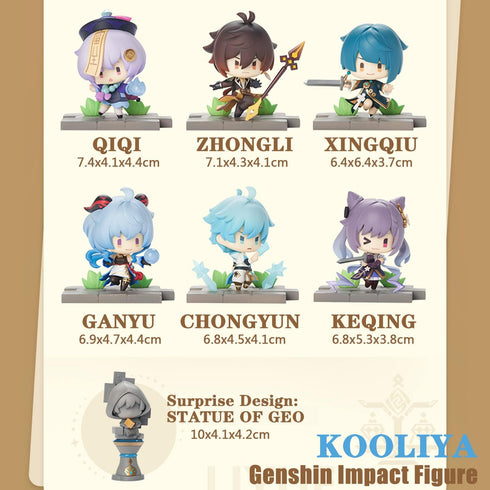 KOOLIYA Genshin Impact Figure - Battle Stance Liyue Edition - 6 Designs, Capsule Toy Ornaments Best Gift Collection for Anime Game Fans (6 Designs...