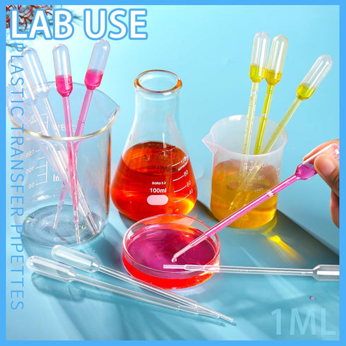 Teenitor 1Ml Transfer Pipettes Teenitor Eye Droppers 50Pcs Plastic Pipettes, Transfer Pipettes Eye Droppers for Liquids Essential Oils...