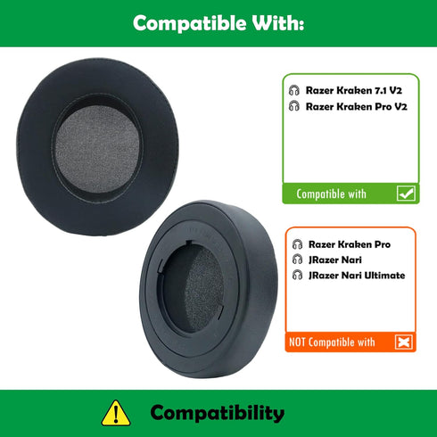 Cooling Replacement Earpads Cushions Compatible with Razer Kraken 7.1 V2 / Razer Kraken Pro V2 / Razer Kraken V2 Gaming Headset Ear Pads with Cool...